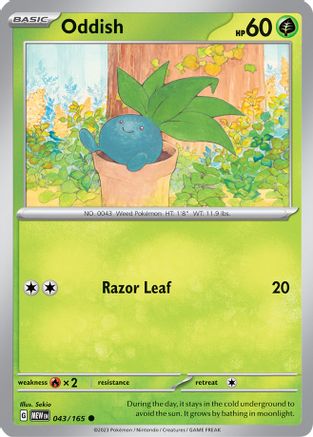 Oddish 043/165 - SV Scarlet & Violet 151 - for just $0.05! 