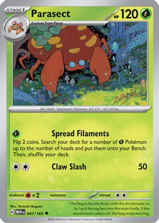 Parasect 047/165 - SV Scarlet & Violet 151 - for just $0.08! 
