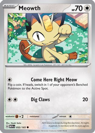 Meowth 052/165 - SV Scarlet & Violet 151 - for just $0.05! 