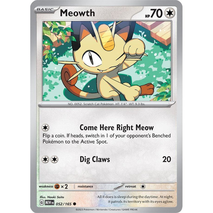 Meowth (052/165) [Scarlet & Violet: 151] - Just $0.10! Shop now at Retro Gaming of Denver