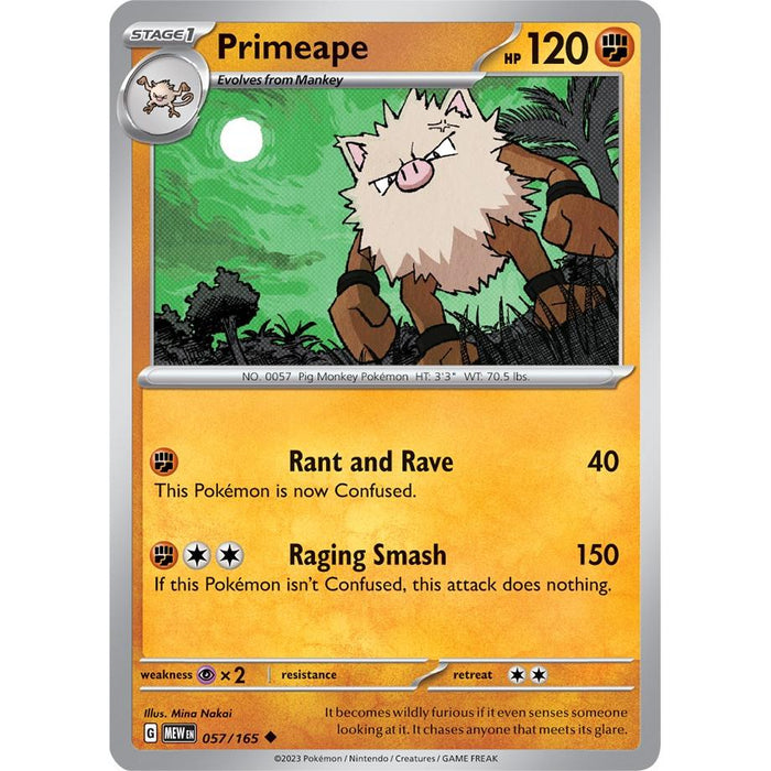 Primeape (057/165) [Scarlet & Violet: 151] - Just $0.10! Shop now at Retro Gaming of Denver