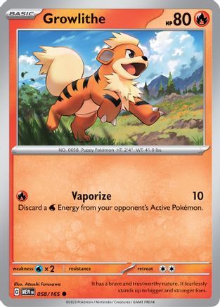 Growlithe 058/165 - SV Scarlet & Violet 151 - for just $0.08! 