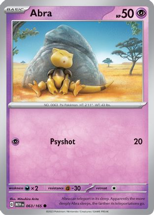 Abra 063/165 - SV Scarlet & Violet 151 - for just $0.05! 