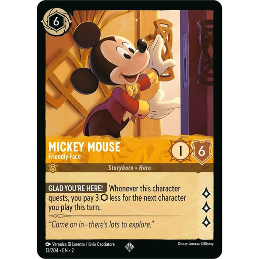 Mickey Mouse - Friendly Face (13/204) [Rise of the Floodborn] - Just $0.20! Shop now at Retro Gaming of Denver