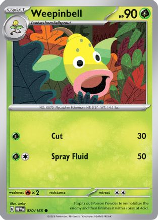 Weepinbell 070/165 - SV Scarlet & Violet 151 - for just $0.08! 