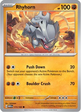 Rhyhorn 111/165 - SV Scarlet & Violet 151 - for just $0.05! 