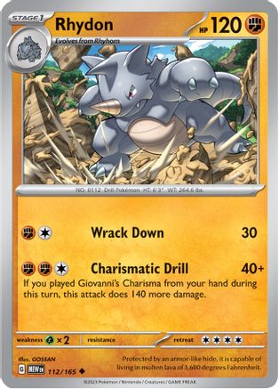 Rhydon 112/165 - SV Scarlet & Violet 151 - for just $0.05! 