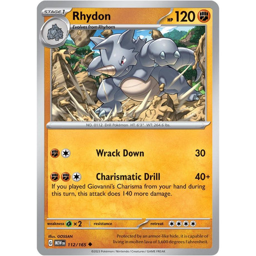 Rhydon (112/165) [Scarlet & Violet: 151] - Just $0.05! Shop now at Retro Gaming of Denver