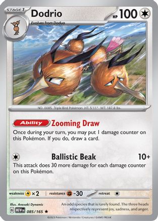 Dodrio 085/165 - SV Scarlet & Violet 151 Holofoil - for just $0.12! 