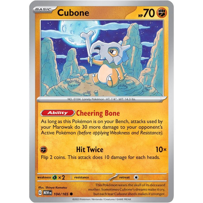 Cubone (104/165) [Scarlet & Violet: 151] - Just $0.04! Shop now at Retro Gaming of Denver