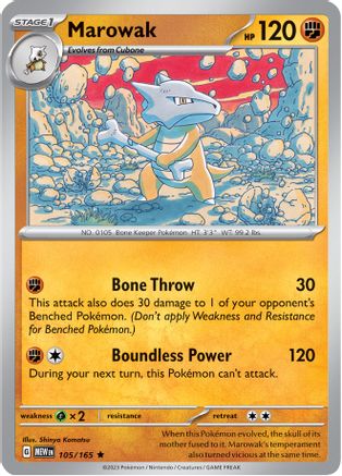 Marowak 105/165 - SV Scarlet & Violet 151 Holofoil - for just $0.10! 