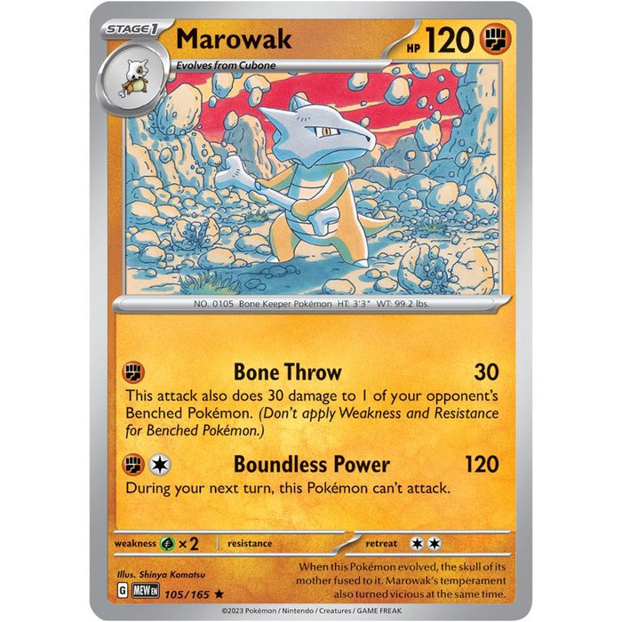 Marowak (105/165) [Scarlet & Violet: 151] - Just $0.05! Shop now at Retro Gaming of Denver