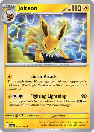 Jolteon 135/165 - SV Scarlet & Violet 151 Holofoil - for just $0.17! 