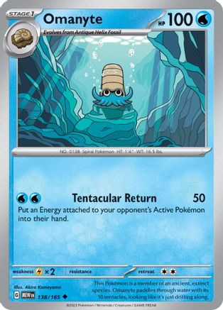 Omanyte 138/165 - SV Scarlet & Violet 151 - for just $0.09! 
