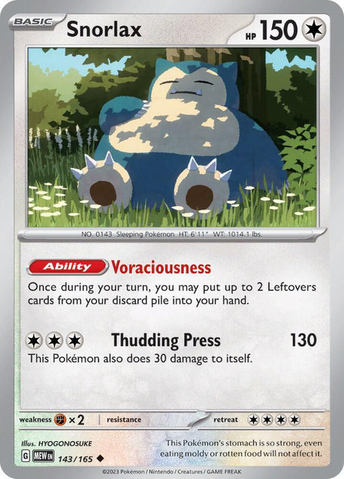 Snorlax (143/165) [Scarlet & Violet: 151] - for just $0.10! 