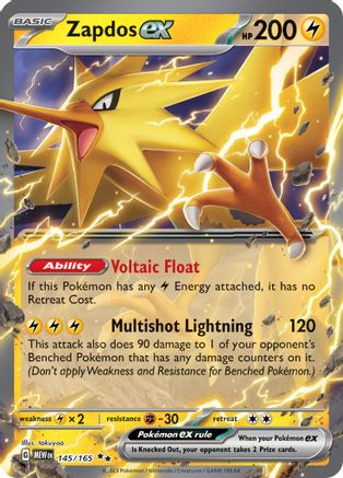 Zapdos ex 145/165 - SV Scarlet & Violet 151 Holofoil - for just $0.99! 