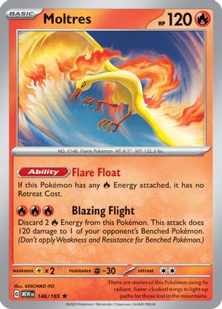 Moltres 146/165 - SV Scarlet & Violet 151 Holofoil - for just $0.20! 