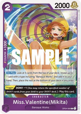 Miss.Valentine(Mikita) (OP04-066) - Kingdoms of Intrigue Foil - for just $0.10! 