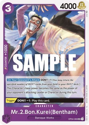 Mr.2.Bon.Kurei (Bentham) (OP04-069) - Kingdoms of Intrigue - for just $0.08! 