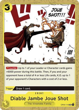 Diable Jambe Joue Shot (OP04-116) - Kingdoms of Intrigue - for just $0.05! 