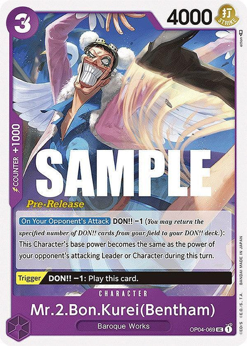 Mr.2.Bon.Kurei(Bentham) [Kingdoms of Intrigue Pre-Release Cards] - for just $1.30! 