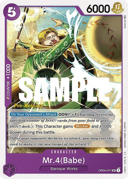 Mr.4(Babe) [Kingdoms of Intrigue Pre-Release Cards] - for just $0.65! 