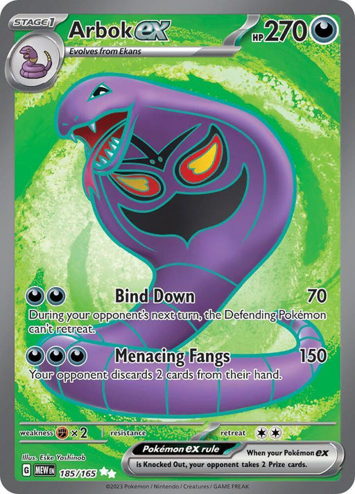 Arbok ex (185/165) [Scarlet & Violet: 151] - for just $3.85! 