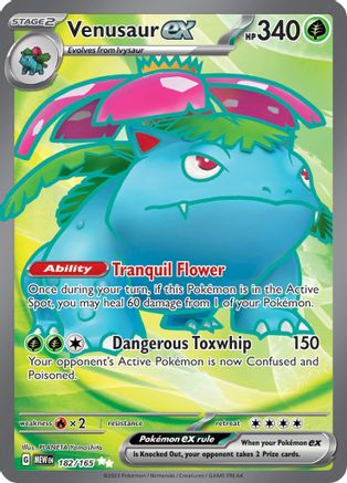 Venusaur ex 182/165 - SV Scarlet & Violet 151 Holofoil - for just $0.50! 