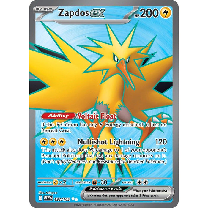 Zapdos ex (192/165) [Scarlet & Violet: 151] - Just $5.45! Shop now at Retro Gaming of Denver