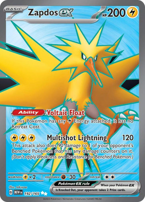 Zapdos ex (192/165) [Scarlet & Violet: 151] - for just $5.75! 