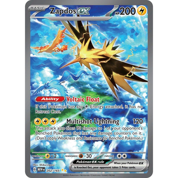 Zapdos ex (202/165) [Scarlet & Violet: 151] - Just $26.70! Shop now at Retro Gaming of Denver