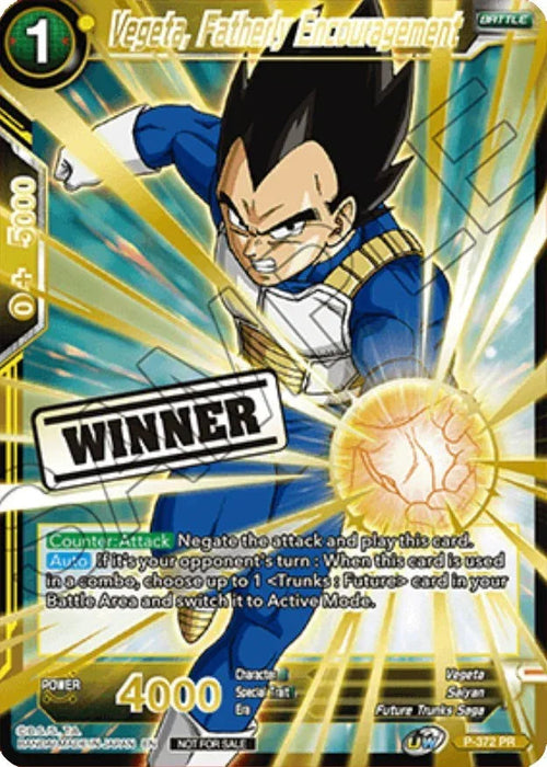 Vegeta, Fatherly Encouragement (Store Championship Winner Card 2023) (P-372) [Tournament Promotion Cards] - for just $13.70! 