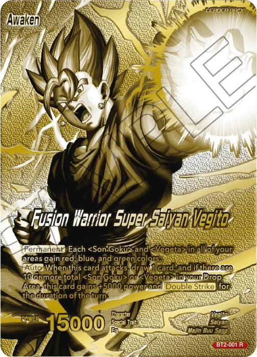 Vegito // Fusion Warrior Super Saiyan Vegito (Championship 2023 Golden Card Vol.3) (BT2-001) [Tournament Promotion Cards] - for just $0.60! 