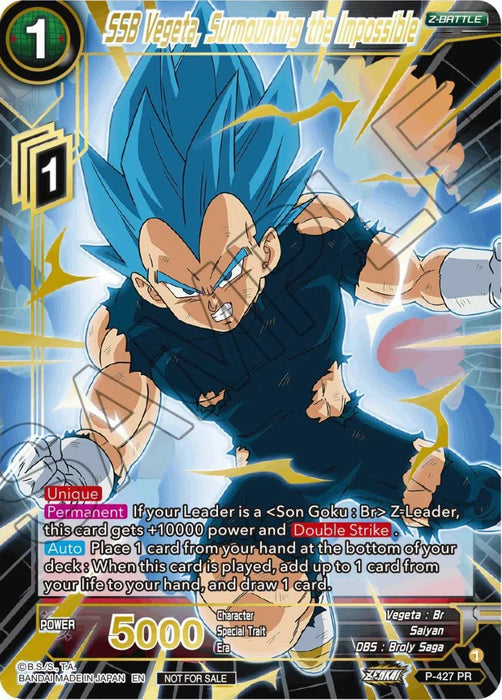 SSB Vegeta, Surmounting the Impossible (Alt. Art Card Set 2023 Vol. 3) (P-427) [Tournament Promotion Cards] - for just $22! 