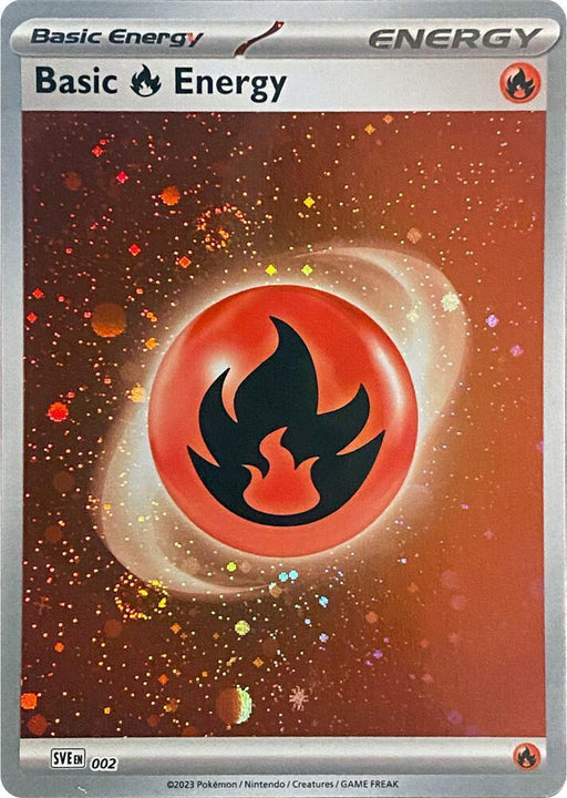 Basic Fire Energy (002) (Cosmos Holo) [Scarlet & Violet: Base Set] - for just $0.35! 