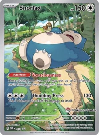 Snorlax (Pokemon Center Exclusive) 051 - SV Scarlet & Violet Promo Cards Holofoil - for just $105! 