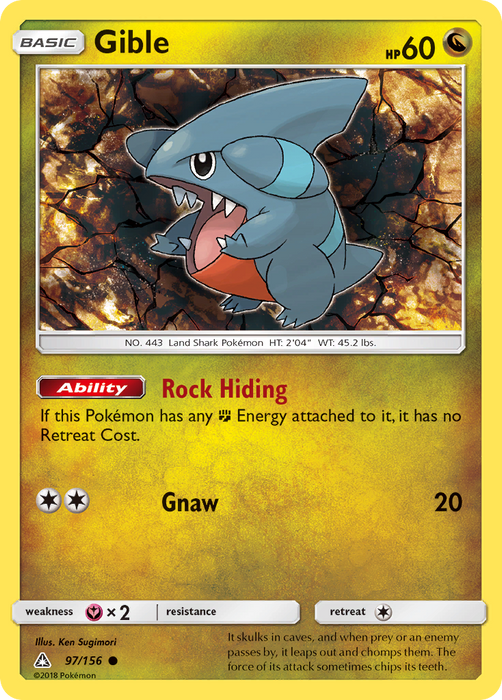 Gible (97/156) [Sun & Moon: Ultra Prism] - Just $0.05! Shop now at Retro Gaming of Denver