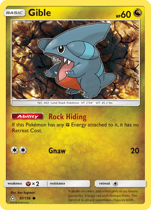 Gible (97/156) [Sun & Moon: Ultra Prism] - for just $0.10! 