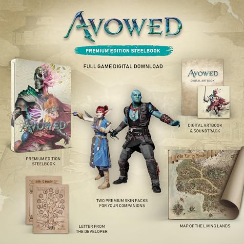 Avowed – Premium Edition SteelBook – Xbox Series X|S and Windows Digital Code (Code in Box) - for just $32.99! 