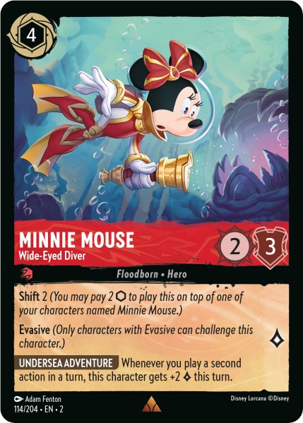 Minnie Mouse - Wide-Eyed Diver (114/204) - Rise of the Floodborn - for just $0.06! 