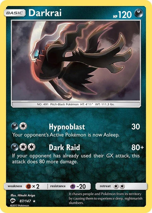 Darkrai (87/147) [Sun & Moon: Burning Shadows] - for just $0.45! 