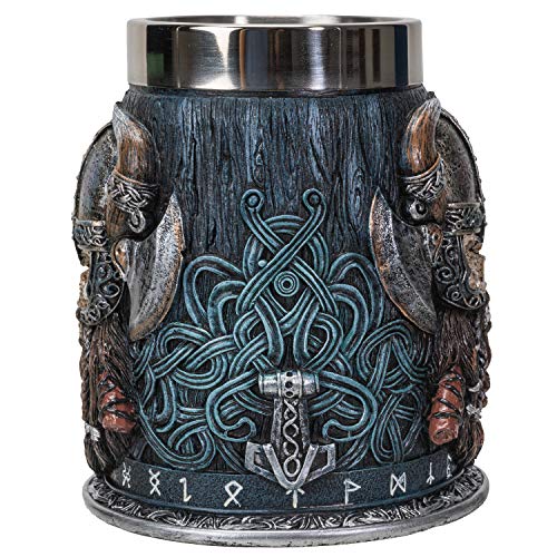 Danegeld Viking Horned Warrior with Battle Helmet Beer Stein - for just $42.99! 