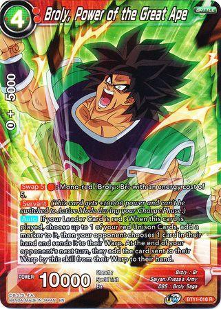 Broly, Power of the Great Ape (BT11-016) [Vermilion Bloodline 2nd Edition] - for just $0.10! 