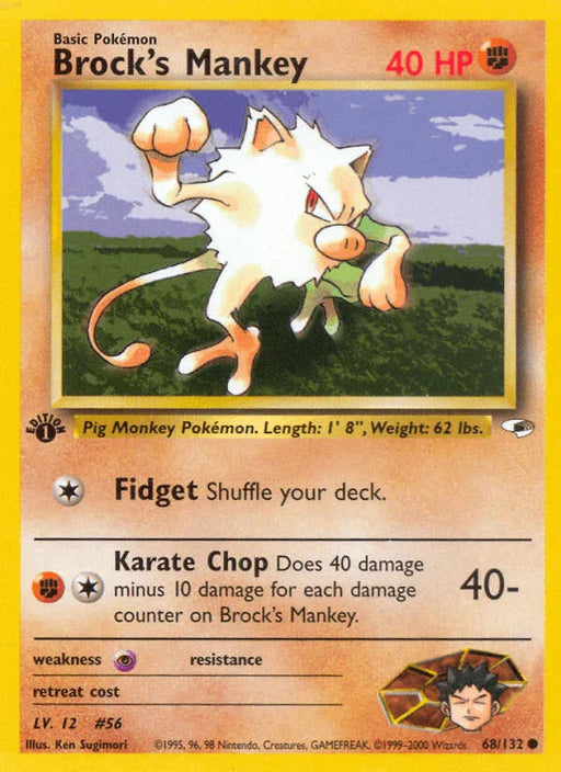 Brock's Mankey (68/132) [Gym Heroes 1st Edition] - for just $0.45! 