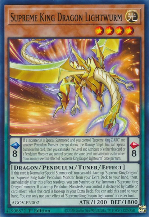 Supreme King Dragon Lightwurm [AGOV-EN002] Common - for just $0.10! 