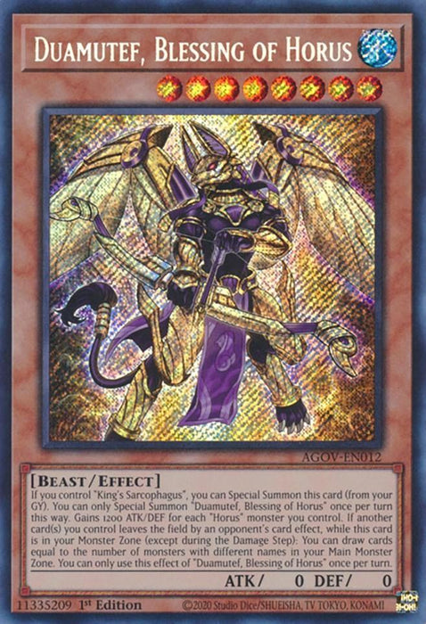 Duamutef, Blessing of Horus [AGOV-EN012] Secret Rare - for just $0.40! 