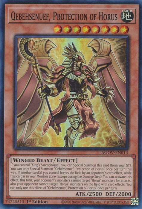 Qebehsenuef, Protection of Horus [AGOV-EN014] Super Rare - for just $0.15! 