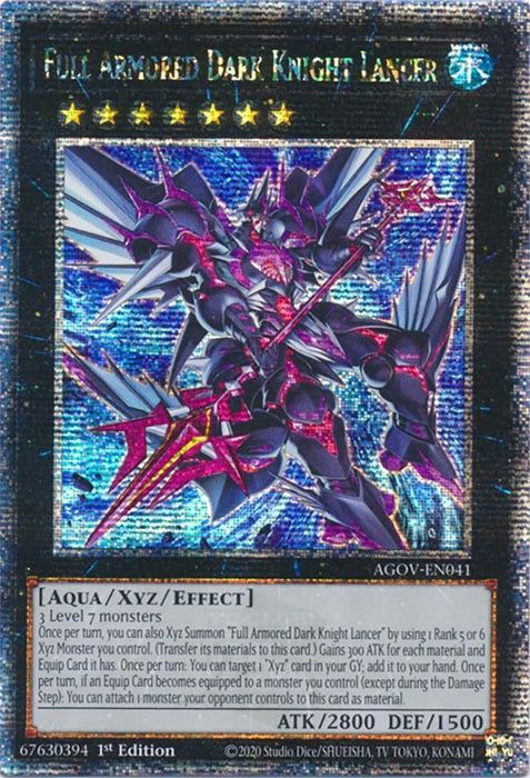Full Armored Dark Knight Lancer (Quarter Century Secret Rare) [AGOV-EN041] Quarter Century Secret Rare - for just $7.50! 