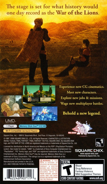 Final Fantasy Tactics: The War of the Lions  – PlayStation Portable (PSP) - for just $17.99! 