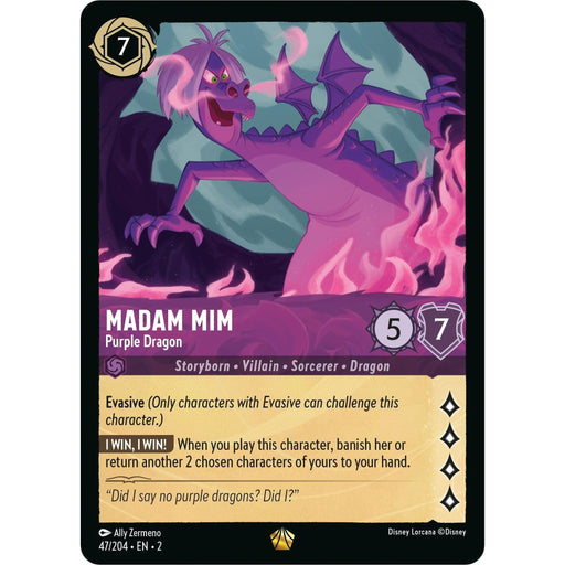 Madam Mim - Purple Dragon (47/204) [Rise of the Floodborn] - Just $0.55! Shop now at Retro Gaming of Denver